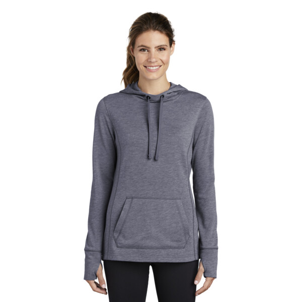 ® Ladies PosiCharge ® Tri Blend Wicking Fleece Hooded Pullover Thumbnail